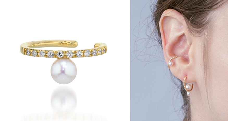 STAR JEWELRY（スタージュエリー）ゴールドxパールのイヤカフ