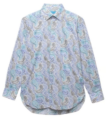 LIBERTY FABRICS（リバティファブリックス）ライトブルーのペイズリー柄シャツ