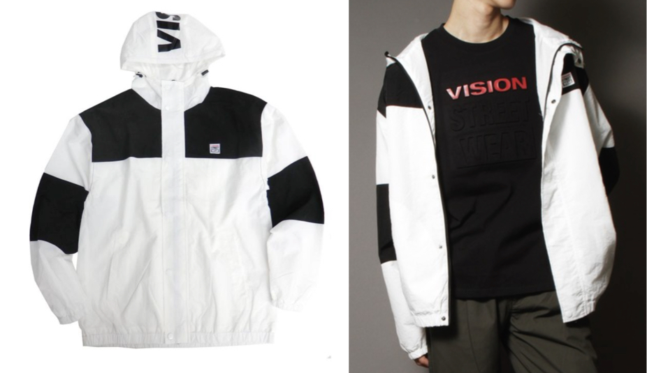 VISION（ビジョン）ホワイトのナイロントラックジャケット