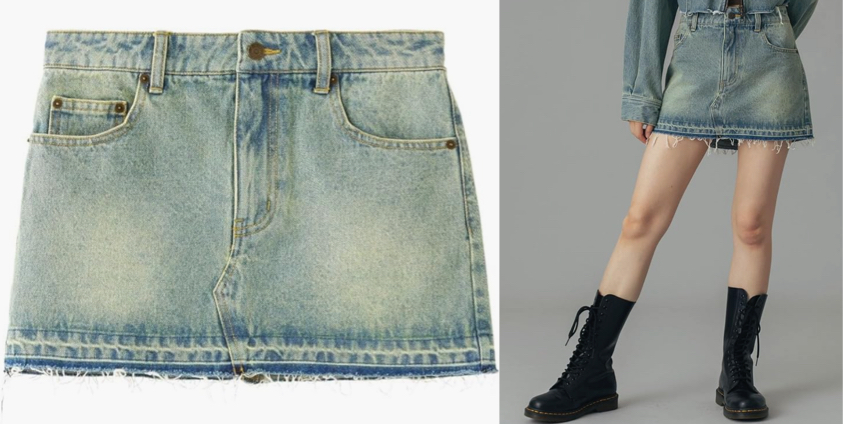 X-girl （エックスガール）LOW RISE DENIM MINI SKIRT