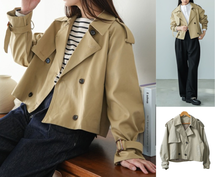 mili an deniベージュのショート丈コート