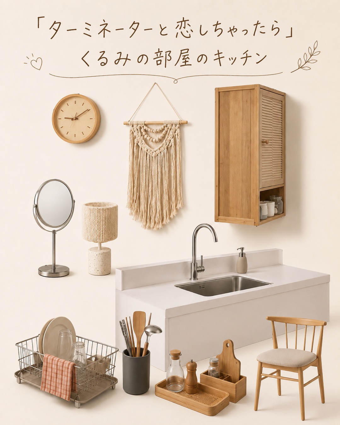 ドラマ【ターミネーターと恋しちゃったら(略:タミ恋)】くるみの部屋のキッチン