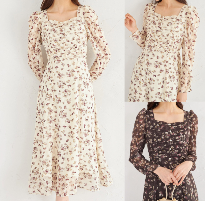 tocco closet（トッコクローゼット）アイボリーの小花柄ワンピース