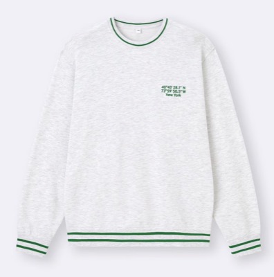GU（ジーユー）グレーのバイカラースウェット