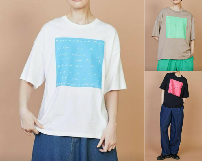 FRAPBOIS(フラボア)ホワイトのブループリントTシャツ
