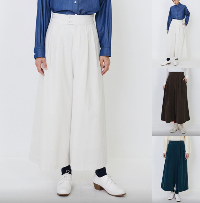 LOISIR /ホワイトのワイドパンツ