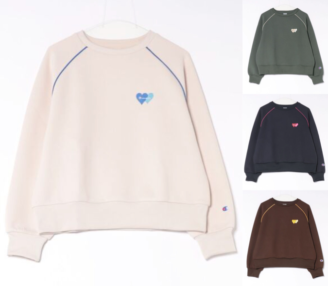 Champion(チャンピオン)ホワイトのハートロゴスウェット
