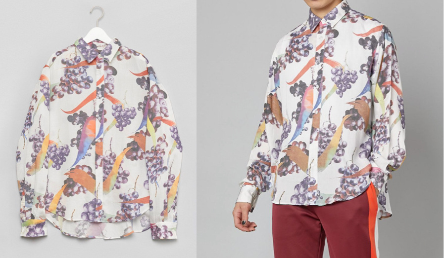 VIKTOR&ROLF（ヴィクター＆ロルフ）ホワイトのぶどう柄シャツ