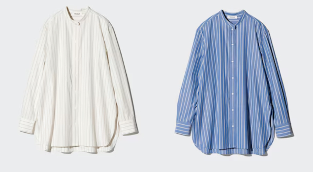 UNIQLO（ユニクロ）ホワイトのストライプ柄シャツ