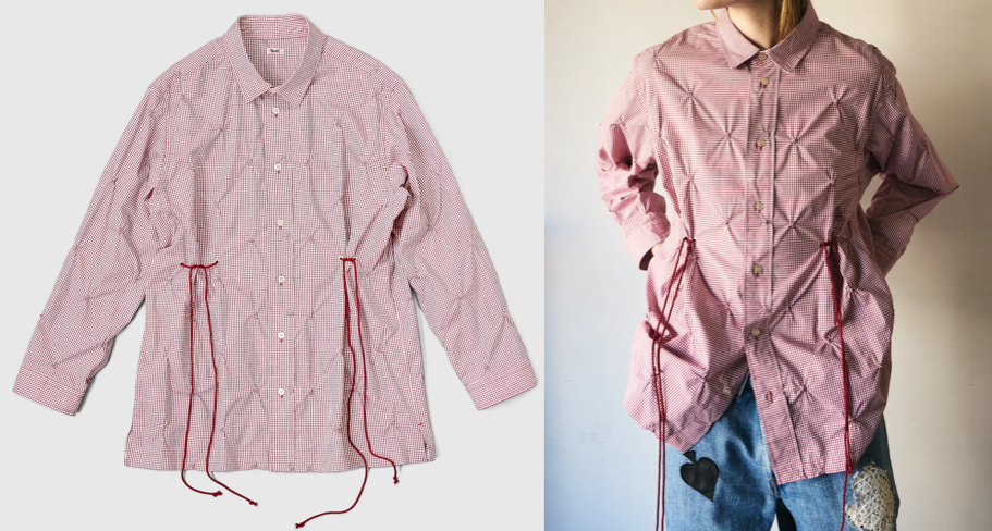 TanC TOKYO（タンクトウキョウ）赤いチェック柄シャツ