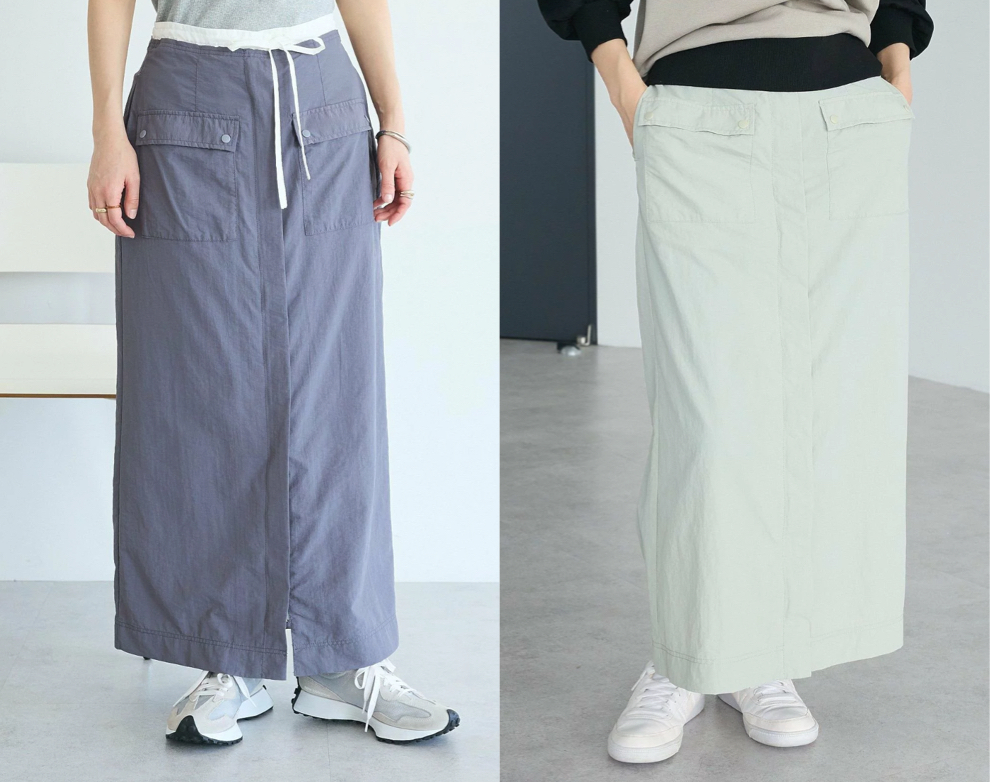 CRAFT STANDARD BOUTIQUE（クラフトスタンダードブティック）グレーのナイロンスカート
