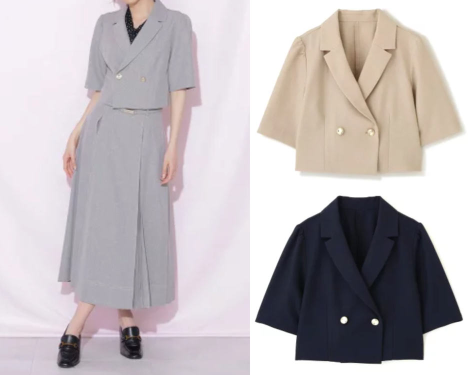 JILL by JILL STUART(ジル バイ ジルスチュアート)グレーの半袖ジャケット