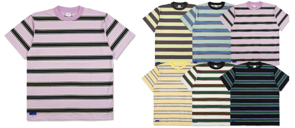 MIXMACSTIMES（ミックスマックスタイムズ）ピンクのマルチボーダーTシャツ