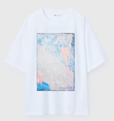 HERALBONY(ヘラルボニー)ホワイトのプリントTシャツ