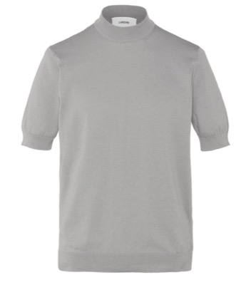 LARDINI(ラルディーニ)グレーの半袖ハイネックニット