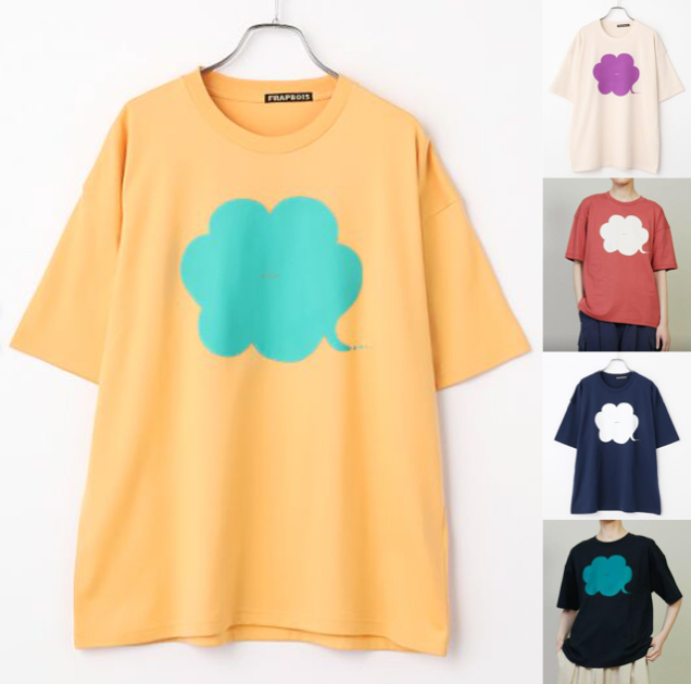 FRAPBOIS（フラボア）オレンジのブルー吹き出しTシャツ