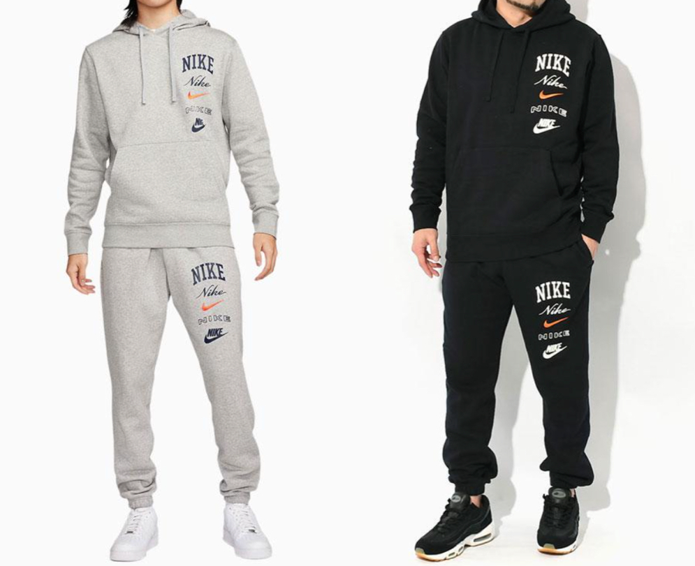 NIKE（ナイキ）グレーのロゴスウェットセットアップ