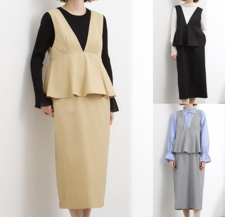 grove（グローブ）ベージュのジャンパードレス