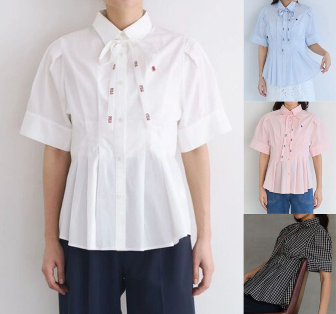 POLO BCS（ポロビーシーエス）ホワイトのボリューム袖シャツ