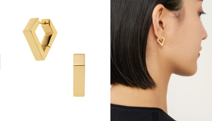 Vendome Aoyama（ヴァンドーム青山）ゴールドのトライアングルピアス