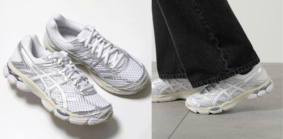 ASICSホワイトのスニーカー