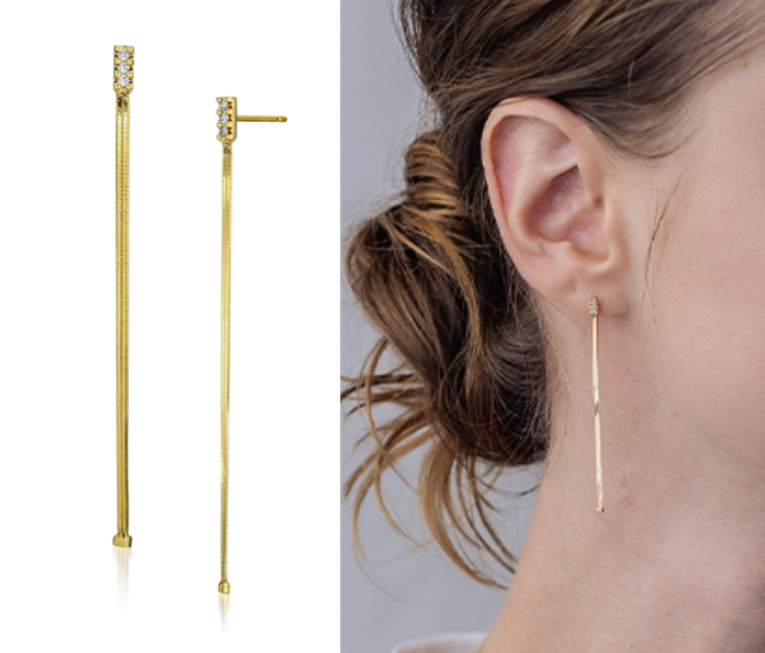 STAR JEWELRY（スタージュエリー）ゴールドxダイヤのチェインピアス