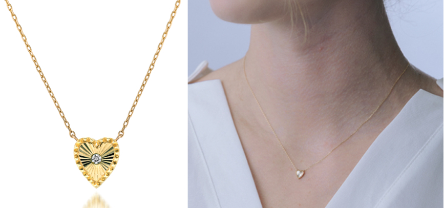 STAR JEWELRY（スタージュエリー）ゴールドのハートネックレス