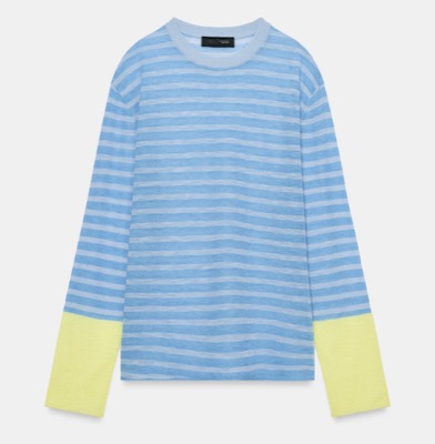 ZARA（ザラ）ブルーのボーダートップス