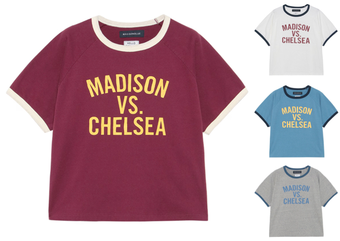 MADISONBLUE（マディソンブルー）ボルドーのロゴTシャツ