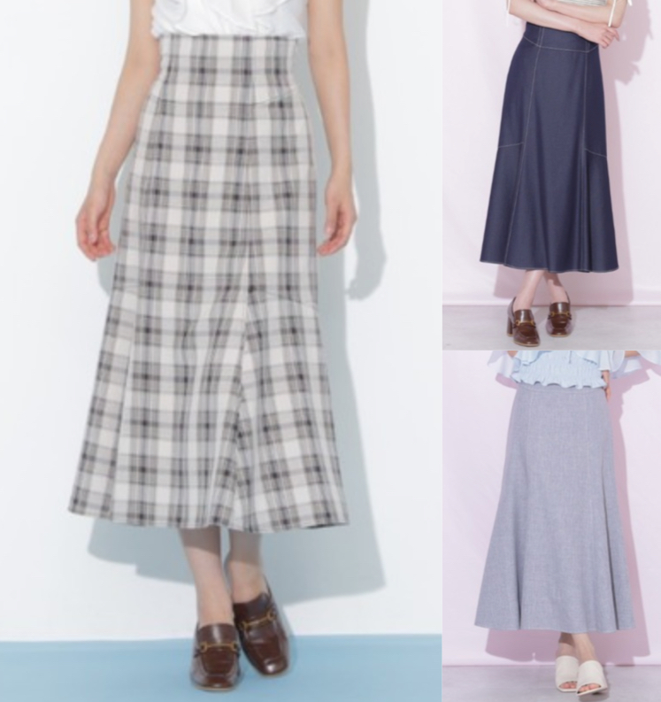 JILL by JILL STUART（ジルスチュアート）ホワイトのチェック柄マーメイドスカート