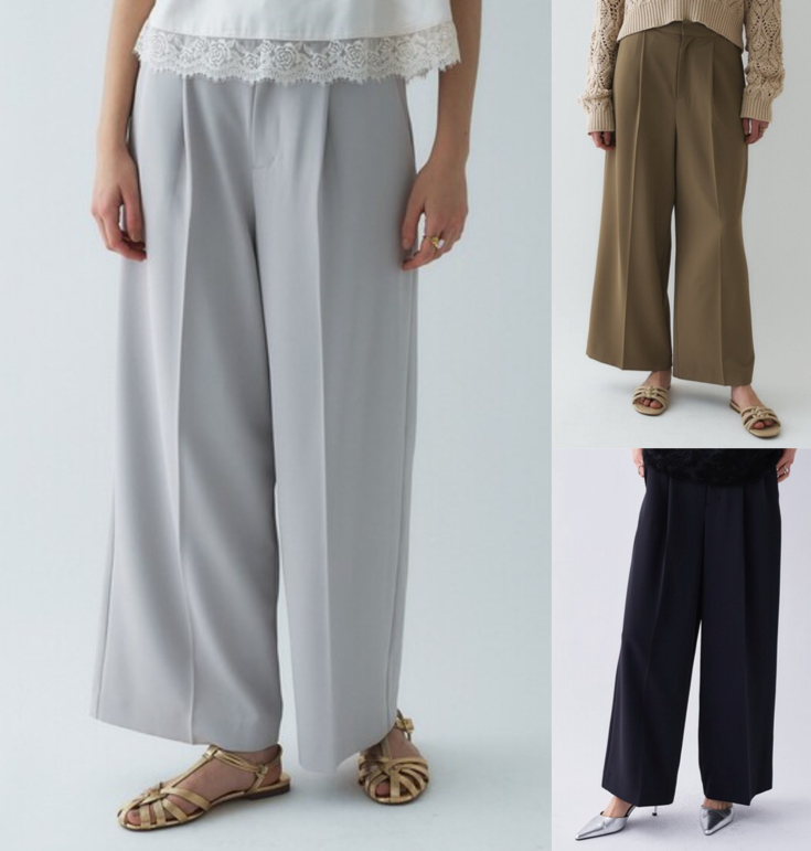 cloenc（クロエンス）グレーのワイドパンツ