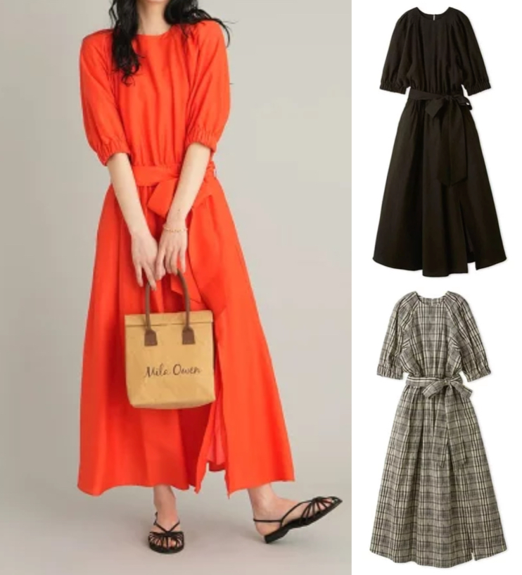 Mila Owen（ミラ オーウェン）赤いパフスリーブワンピース