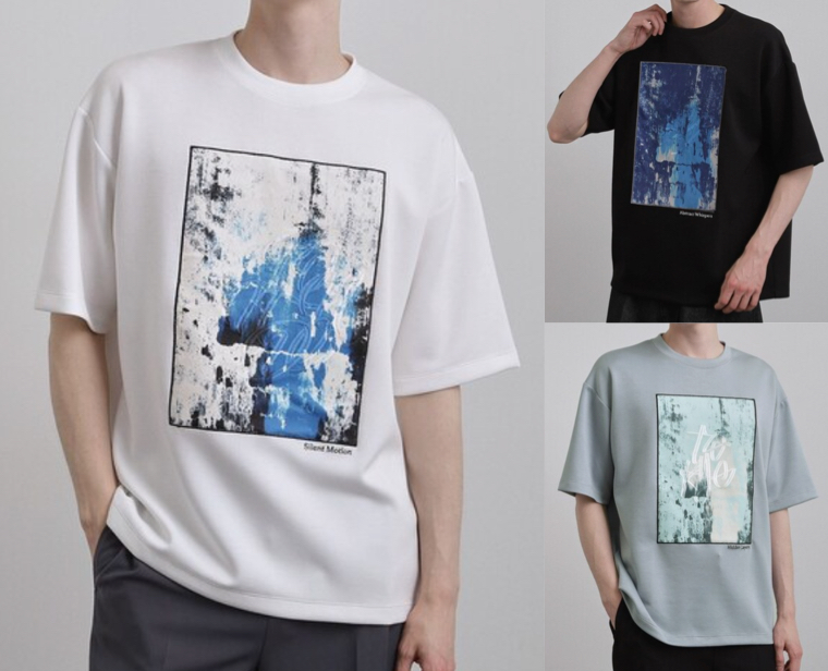 tk.TAKEO KIKUCHI（ティーケータケオキクチ）ホワイトのプリントTシャツ