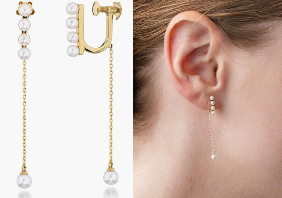 star-jewelryパール✕ゴールドの揺れるピアス