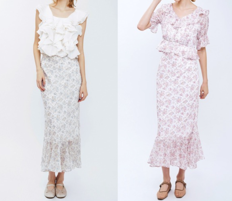 me&me couture（ミーアンドミーカウチャー）イエローのシフォンスカート