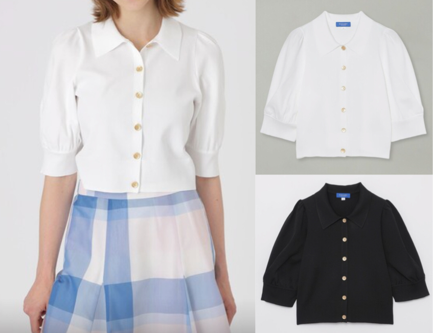 BLUE LABEL CRESTBRIDGE(ブルーレーベル・クレストブリッジ)ホワイトのカーディガン