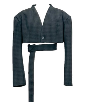 AOIWANAKA（アオイワナカ）ブラックのチェック柄ショートジャケット