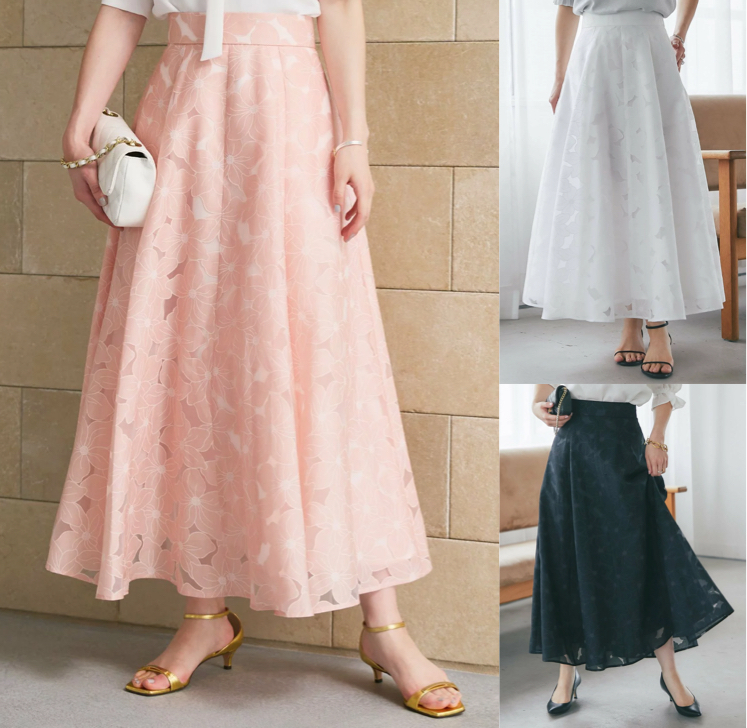 La boutique BonBon（ラブティックボンボン）ピンクの花柄フレアスカート