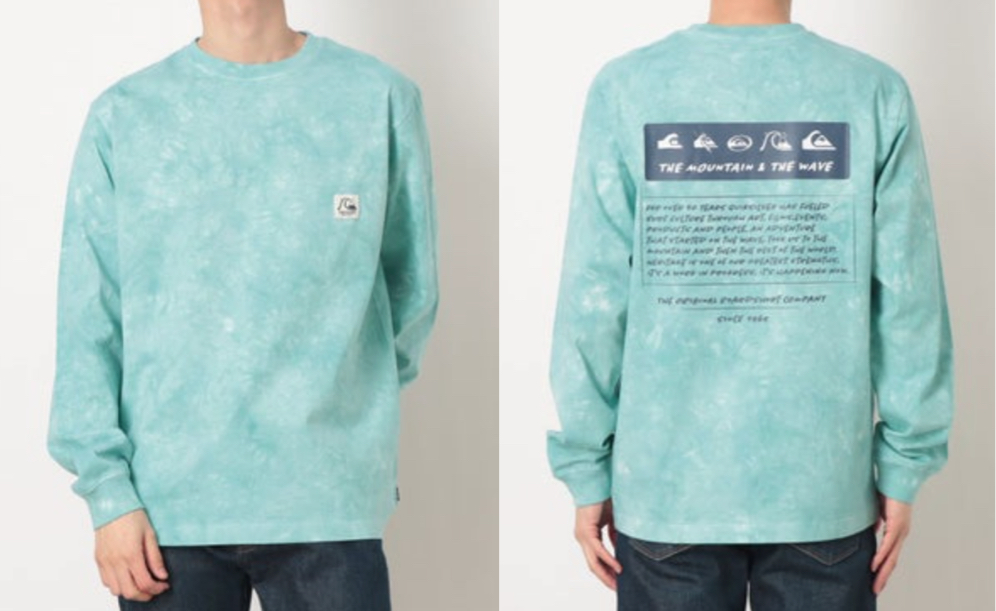 QUIKSILVER(クイックシルバー)ライトブルーのバックプリントロンT
