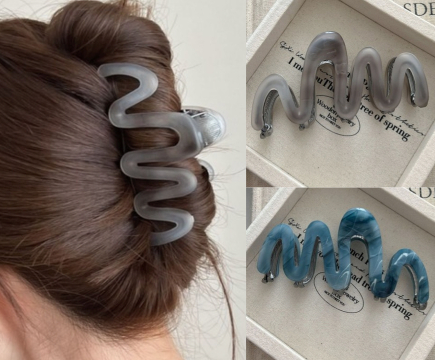lit.Cy（リットシー）グレーのヘアクリップ