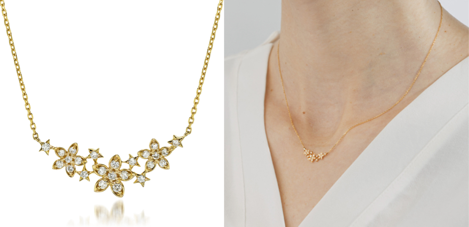STAR JEWELRY（スタージュエリー）ゴールドのフラワーネックレス