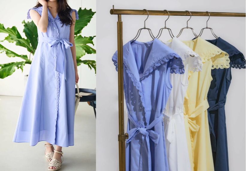 PROPORTION BODY DRESSING（プロポーションボディドレッシング）ブルーのレースワンピース