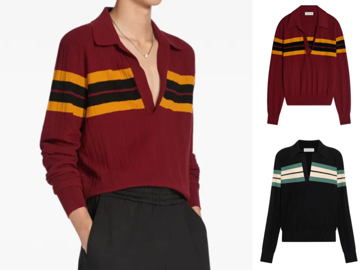 DRIES VAN NOTEN（ドリス ヴァン ノッテン）赤いボーダーポロシャツ