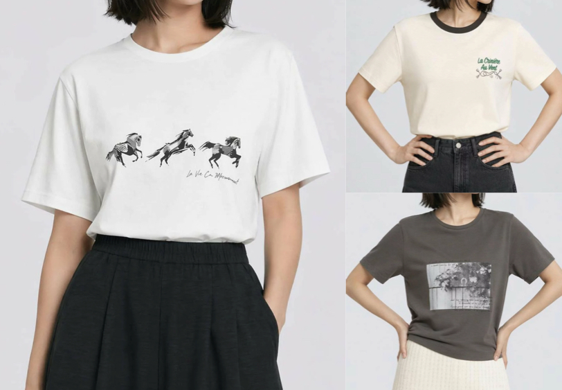 LEPSIM（レプシィム）ホワイトの馬プリントTシャツ