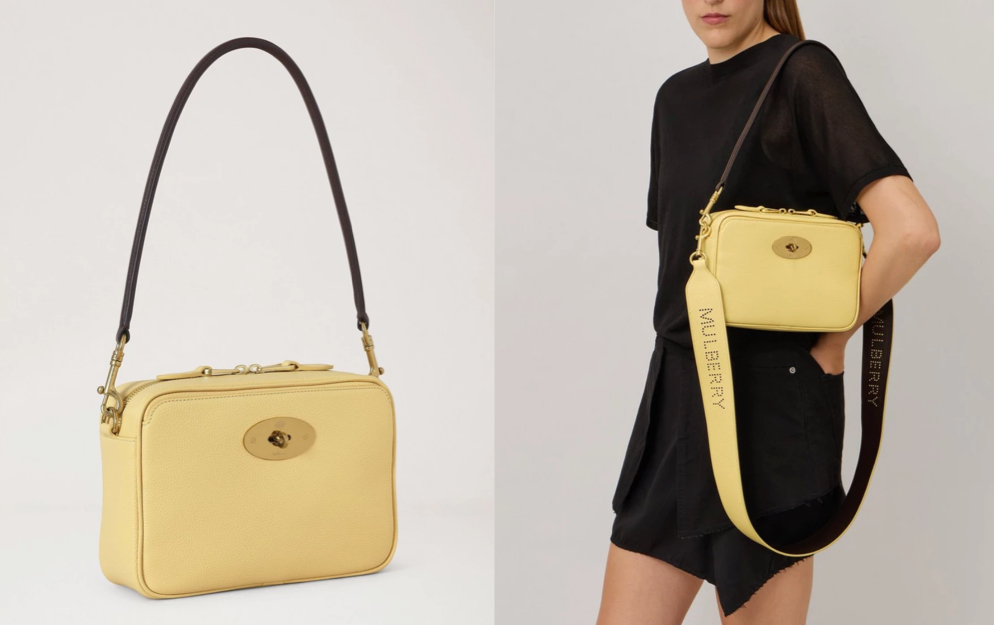 mulberryイエローのショルダーバッグ