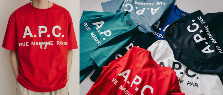 A.P.C.（アーペーセー）赤いロゴTシャツ