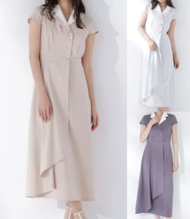 NATURAL BEAUTY BASIC(ナチュラルビューティベーシック)ベージュのシャツワンピース