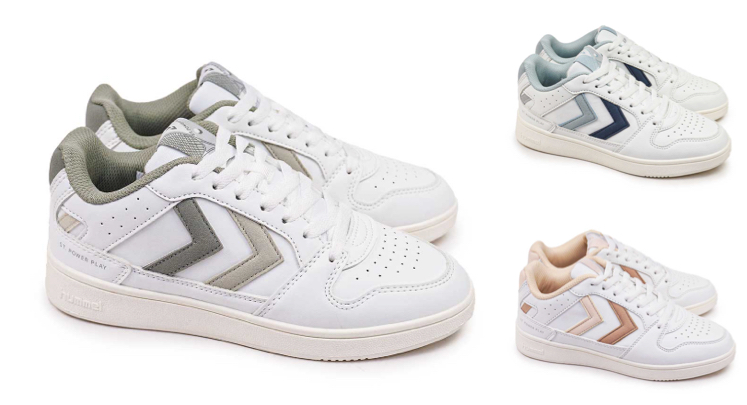 Hummel（ヒュンメル）ホワイトxカーキのスニーカー