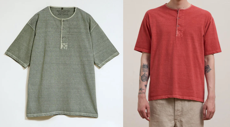 Nigel Cabourn（ナイジェルケーボン）グリーンのヘンリーネックTシャツ