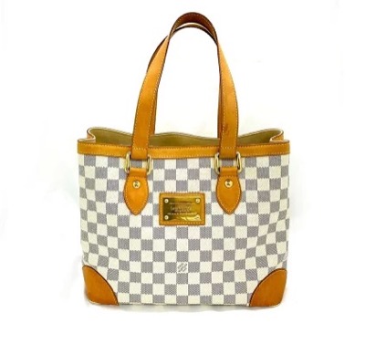 Louis Vuitton ダミエ アズール トートバッグホワイト✕キャメルのバッグ